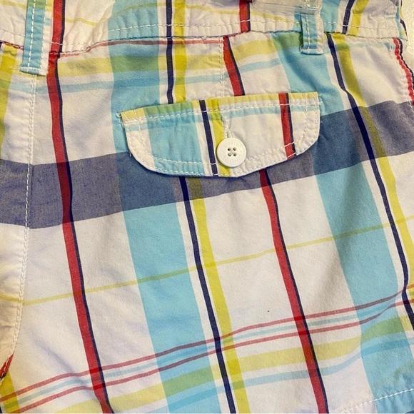 Mossimo Supply Co. Junior sz 11 Plaid- Blue, Red, Yellow low rise Y2K shorts - Picture 3 of 4
